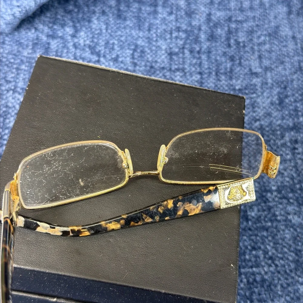 Versace Women 53-17-135 Gold Tortoise Metal Rectangular MOD 1175-B *Frames Only*